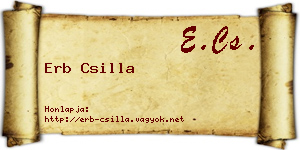 Erb Csilla névjegykártya
